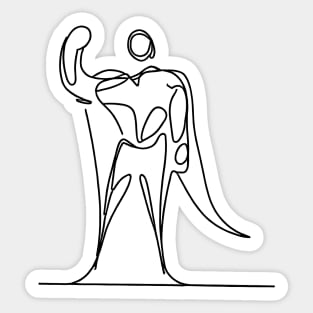 Minimalist line art Superhero Silhouette | Character 2 Sticker